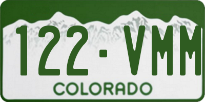 CO license plate 122VMM