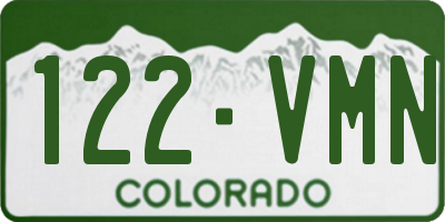 CO license plate 122VMN