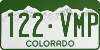 CO license plate 122VMP