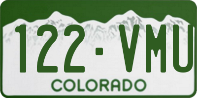 CO license plate 122VMU