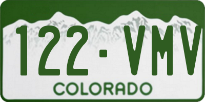 CO license plate 122VMV