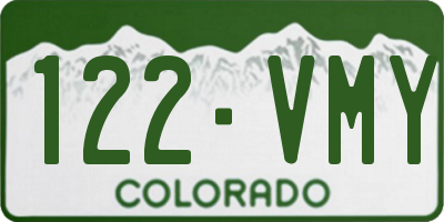 CO license plate 122VMY
