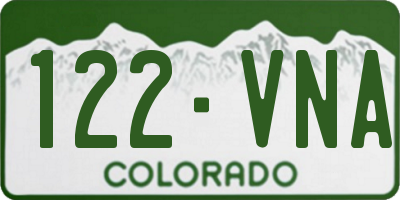 CO license plate 122VNA