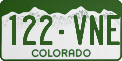 CO license plate 122VNE