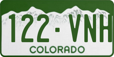 CO license plate 122VNH