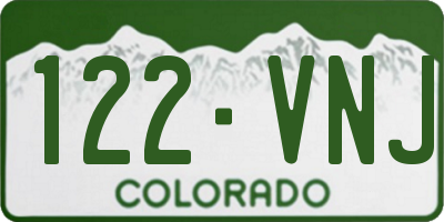CO license plate 122VNJ