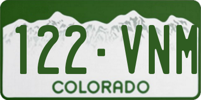 CO license plate 122VNM