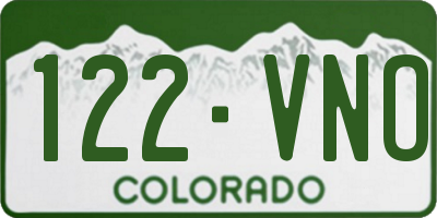 CO license plate 122VNO