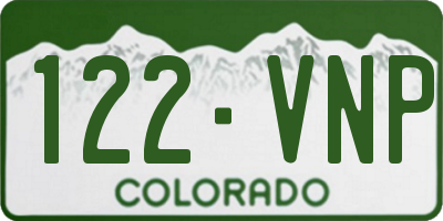 CO license plate 122VNP