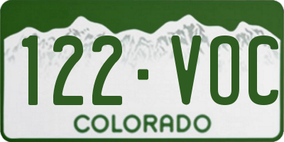 CO license plate 122VOC