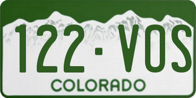 CO license plate 122VOS