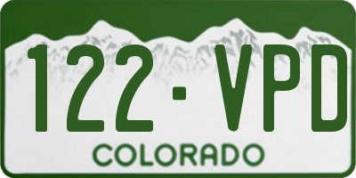 CO license plate 122VPD