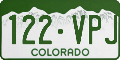 CO license plate 122VPJ