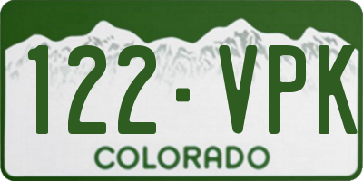 CO license plate 122VPK