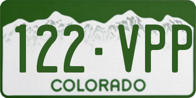 CO license plate 122VPP