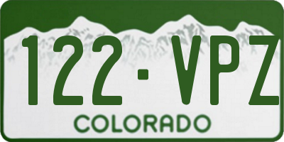 CO license plate 122VPZ