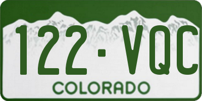 CO license plate 122VQC