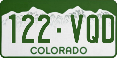 CO license plate 122VQD