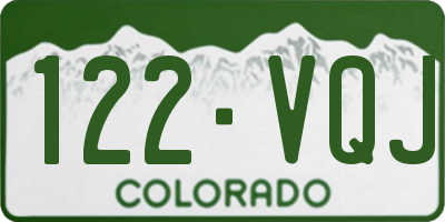 CO license plate 122VQJ
