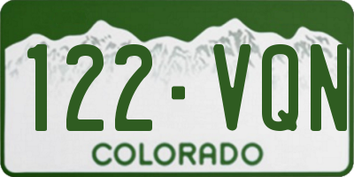 CO license plate 122VQN