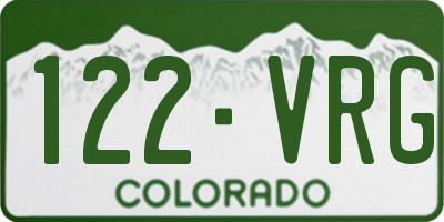 CO license plate 122VRG