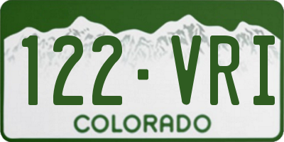 CO license plate 122VRI