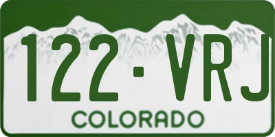 CO license plate 122VRJ