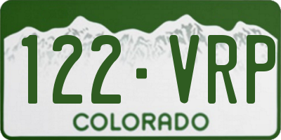 CO license plate 122VRP