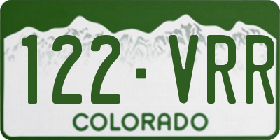 CO license plate 122VRR