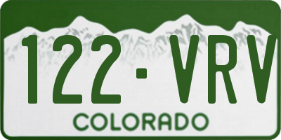 CO license plate 122VRV