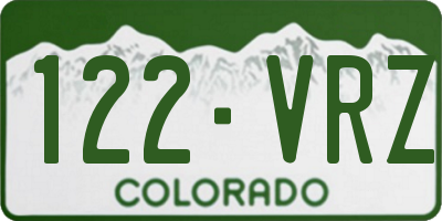 CO license plate 122VRZ