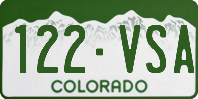CO license plate 122VSA