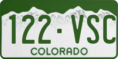 CO license plate 122VSC