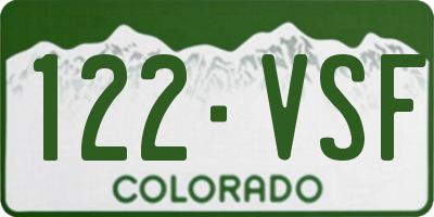 CO license plate 122VSF
