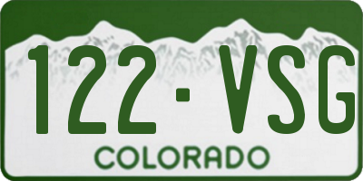 CO license plate 122VSG