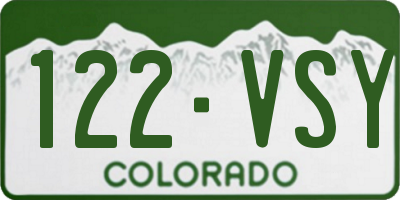 CO license plate 122VSY
