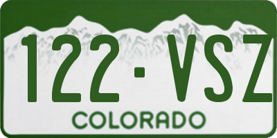 CO license plate 122VSZ