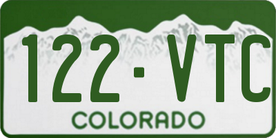 CO license plate 122VTC