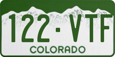 CO license plate 122VTF
