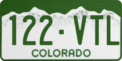 CO license plate 122VTL