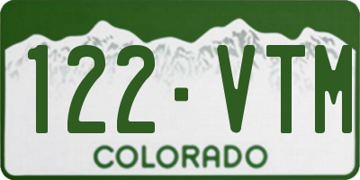 CO license plate 122VTM