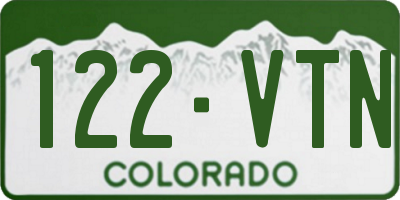 CO license plate 122VTN
