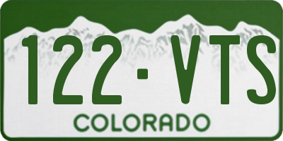 CO license plate 122VTS