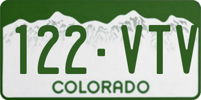 CO license plate 122VTV