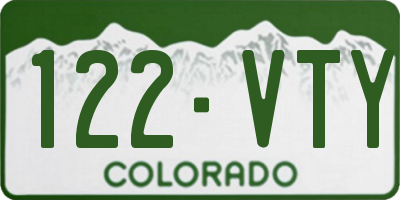 CO license plate 122VTY