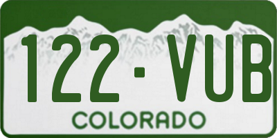 CO license plate 122VUB