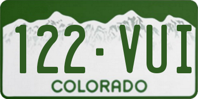 CO license plate 122VUI