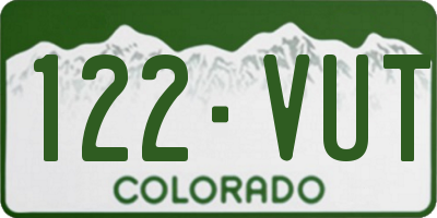 CO license plate 122VUT