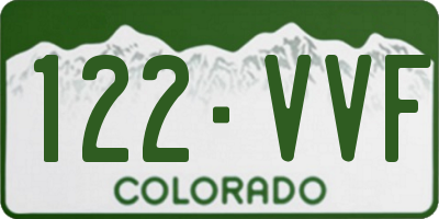 CO license plate 122VVF
