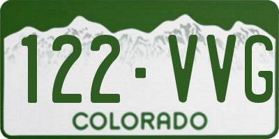 CO license plate 122VVG